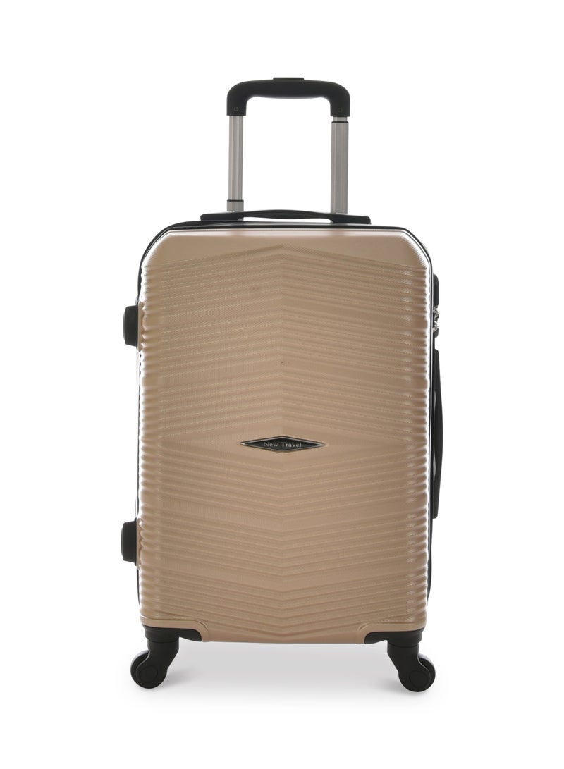 New Travel ABS Luggage Set, including Carry On Cabin Sizes, 20/24/28 Inches, 871/3P (Beige Golden)