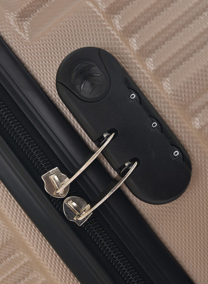 New Travel ABS Luggage Set, including Carry On Cabin Sizes, 20/24/28 Inches, 871/3P (Beige Golden)