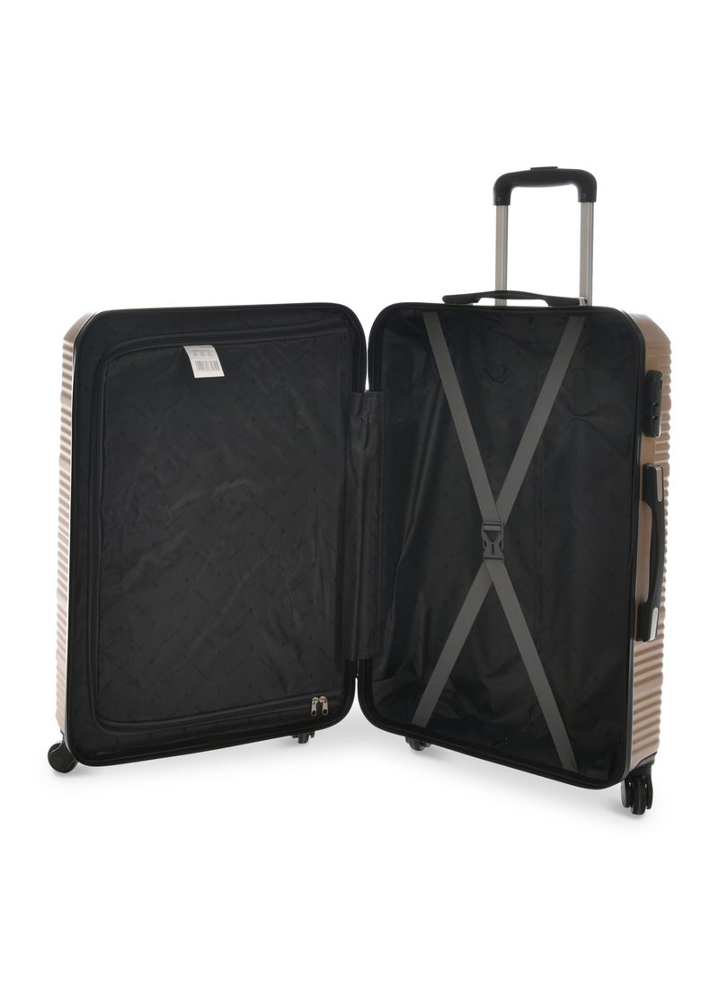 New Travel ABS Luggage Set, including Carry On Cabin Sizes, 20/24/28 Inches, 871/3P (Beige Golden)