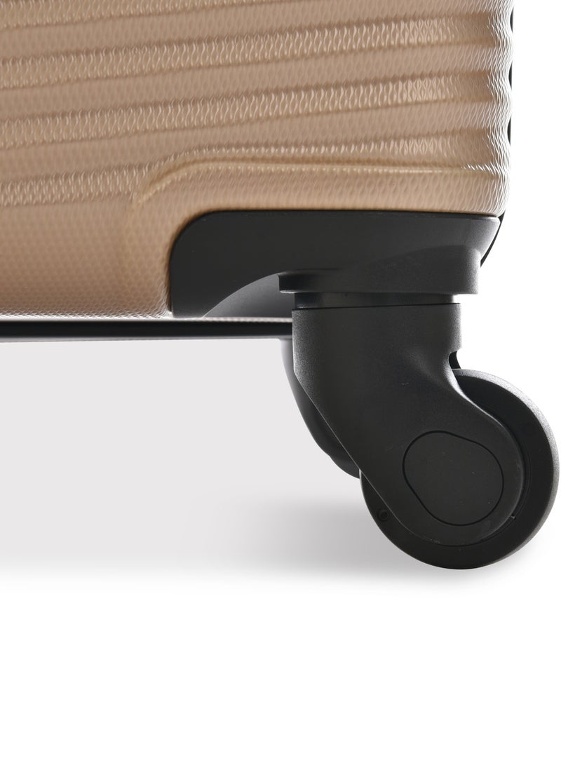New Travel ABS Luggage Set, including Carry On Cabin Sizes, 20/24/28 Inches, 871/3P (Beige Golden)