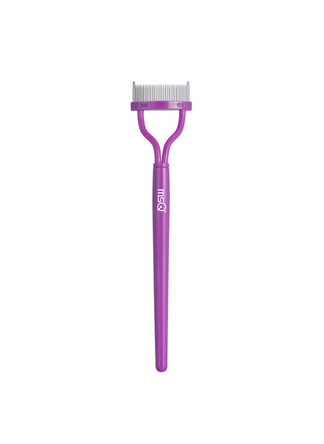 MSQ Eyelash Comb Eyebrow Brush MSQ Eyelash Separator Mascara Applicator Eyelash Definer With Comb Cover Arc Designed Cosmetic Brushes Tool (Purple)  - Image 1