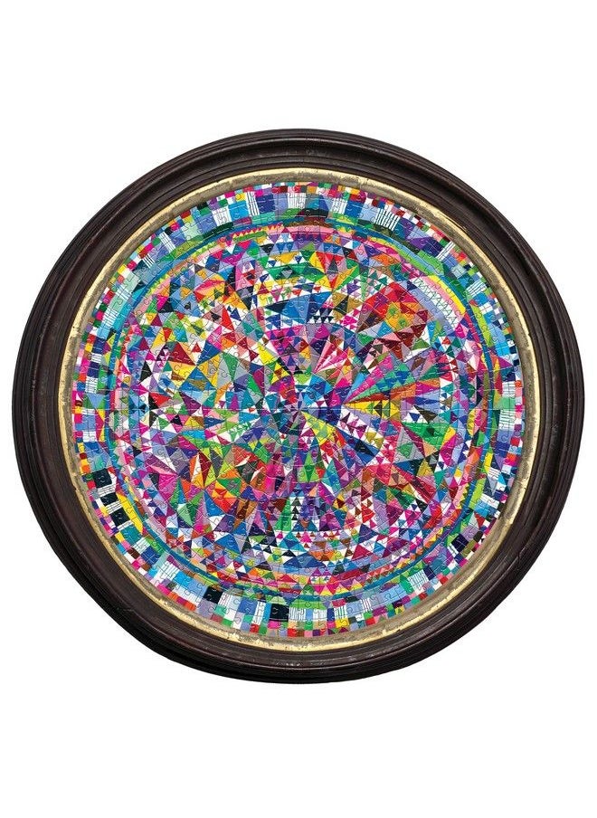 eeboo Piece And Love Triangle Pattern 500 Piece Round Circle Jigsaw Puzzle Jigsaw Puzzle For Adults And Families Includes Glossy And Sturdy Pieces  - Image 5