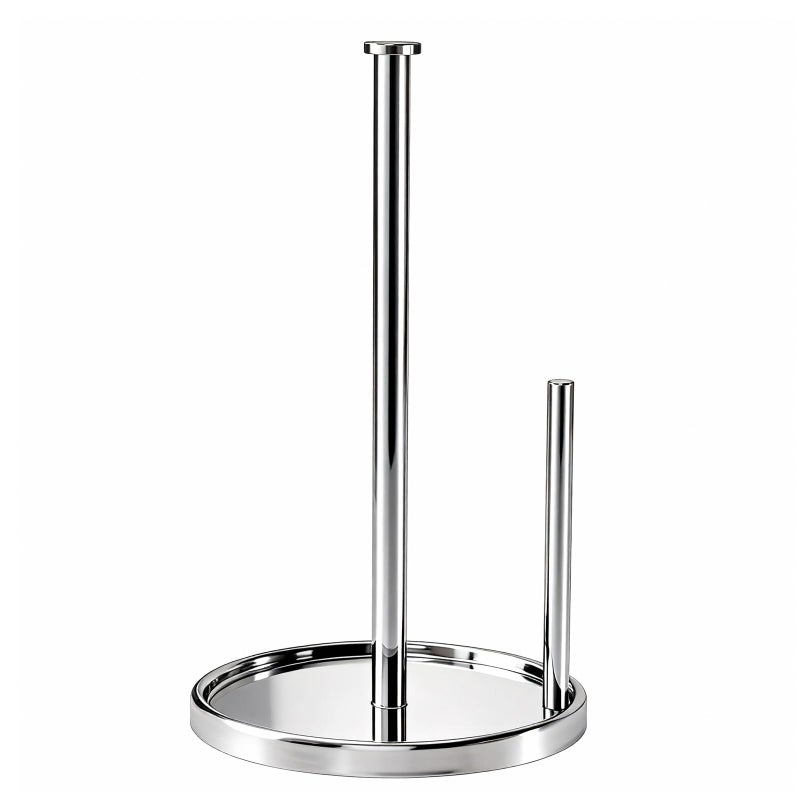 STWWO Paper Towel Holder Countertop, Standing Paper Roll Holder with Anti Slip Weighted Base, Stainless Steel Freestanding Paper Towel Holder for Kitchen, Chrome - Image 1