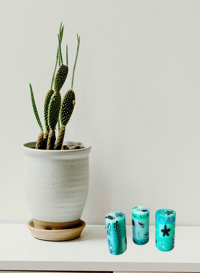Global Crafts Set of Three Boxed Hand-Painted Candles - Samaki Design - Nobunto Candles - Image 4