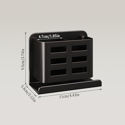 YESENT Black Wall-Mounted Toothbrush Holder, Aluminum Material Shower Shaver Storage Rack, No Drilling Required, Removable Toothpaste Storage Rack - Image 2