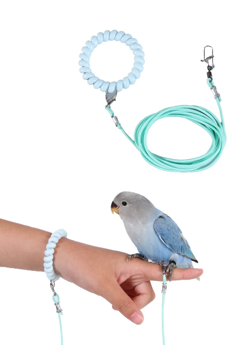 Unewshi Bird Training Leash, Adjustable Parrot Flying Strap Rope Universal Flying Traction Lead Durable Outing Gadget Outdoor Training Toy for Birds, Parrot, Cockatiel, Parakeet, Lory, 3m elastic flying rope No. 6 foot ring - Image 1