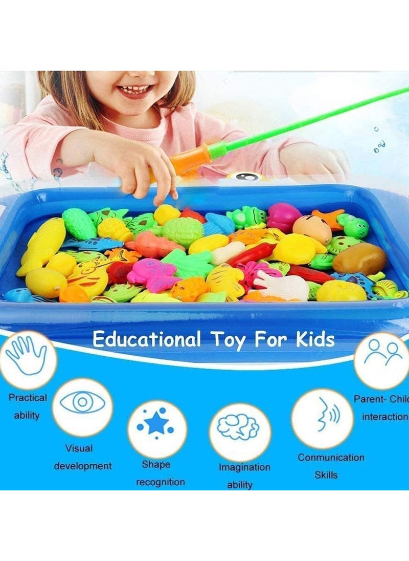 Zashe Kids Magnetic Fishing Game – 50-Piece 3D Fish Playset with Pool & Inflator  - Image 5