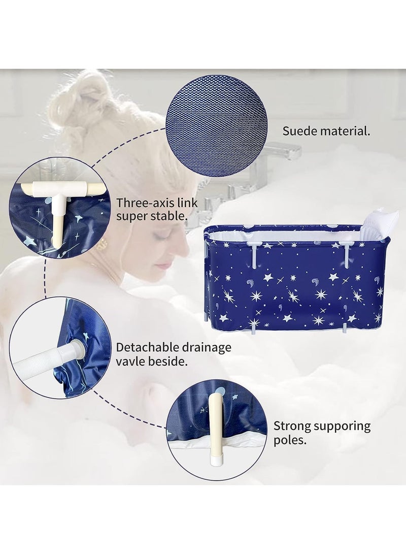 LOKIPA Portable Soaking Bath Tub,Extra Large Foldable Bathtub Freestanding Soaking Bathing Tub for Adult Bathroom, Folding SPA Tub, Separate Family Bathroom SPA Tub -120cm/47inch - Image 5