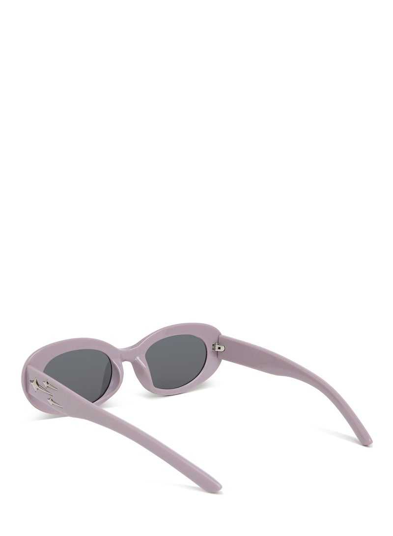 London Rag Metallic Stars Oval Sunglasses in Purple - Image 3
