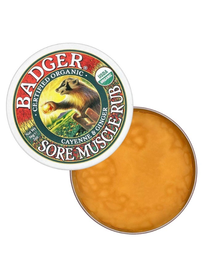 Badger, Organic Sore Muscle Rub, Cayenne & Ginger, 2 oz (56 g) - Image 3