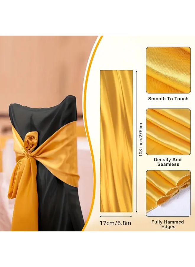 30 Light Champagne Satin Ribbon Bows for Wedding Party Chair Decor - Image 3