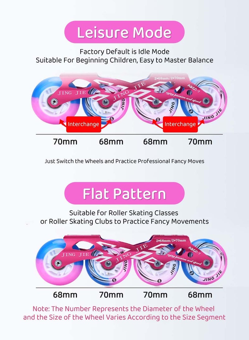 LEOKOR Adjustable Roller Skate Shoe Set,for Kids Ages 6-12 Children's Roller Skates,with LED Light-Up Wheels Roller Skates and Roadblock Backpack,Protective Gear set - Image 2