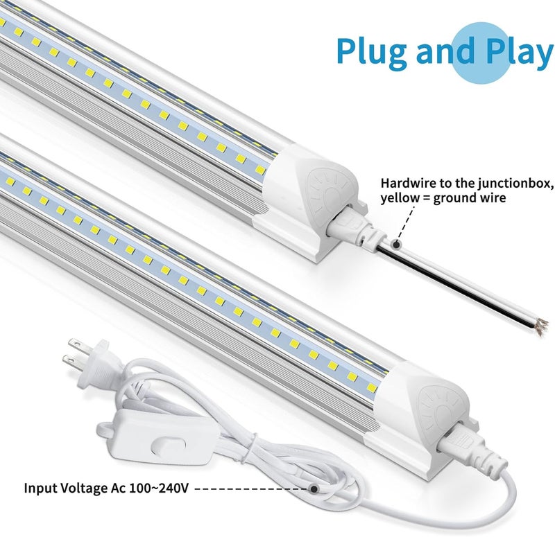 SHOPLED (10-Pack LED Shop Lights 4FT, 40W 5000K Daylight White, 5500LM V-Shape Linkable T8 LED Tube Light, 4 Foot Shop Lights for Garage/Workshop/Warehouse/Basement, ETL Listed - Image 5