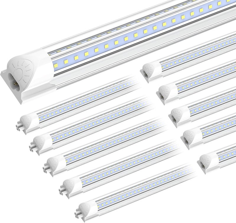 SHOPLED (10-Pack LED Shop Lights 4FT, 40W 5000K Daylight White, 5500LM V-Shape Linkable T8 LED Tube Light, 4 Foot Shop Lights for Garage/Workshop/Warehouse/Basement, ETL Listed - Image 1