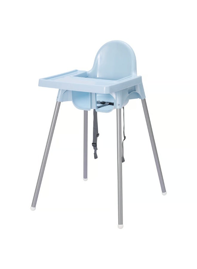 أيكيا كرسي مرتفع محمول للأطفال مع صينية، غطاء مقعد للكرسي المرتفع (أزرق فاتح) - Image 2