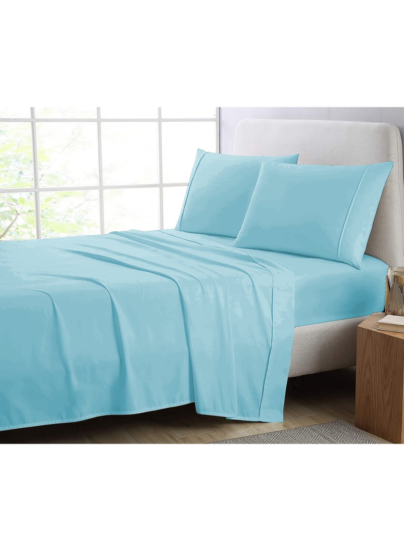 Lavish Touch Cotton Modal Fitted Sheet Seafoam 1250 TC Queen (152 x 203 cms) All elastic - Image 5