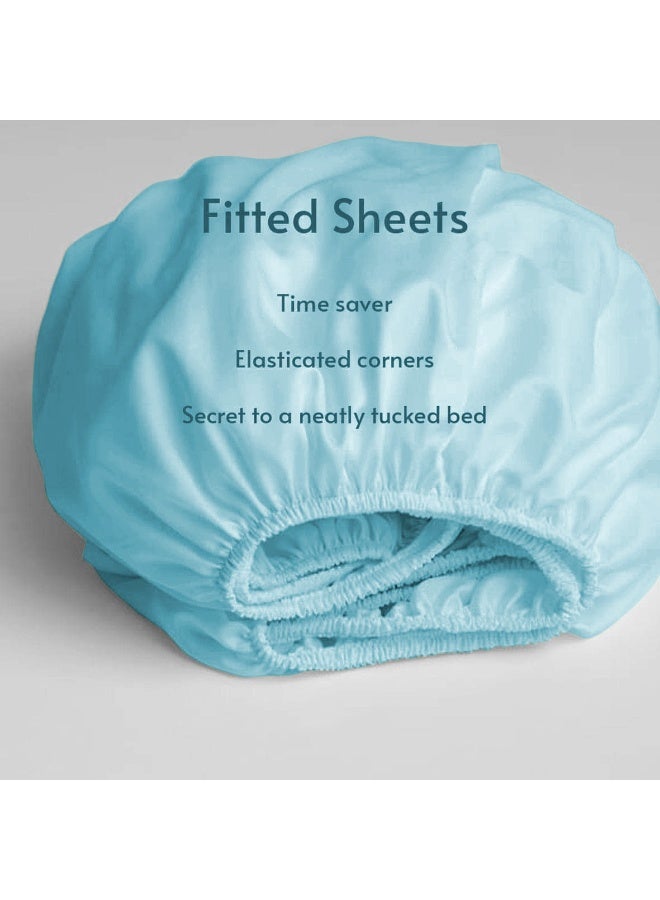 Lavish Touch Cotton Modal Fitted Sheet Seafoam 1250 TC Queen (152 x 203 cms) All elastic - Image 4