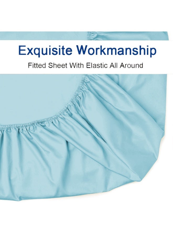 Lavish Touch Cotton Modal Fitted Sheet Seafoam 1250 TC Queen (152 x 203 cms) All elastic - Image 3