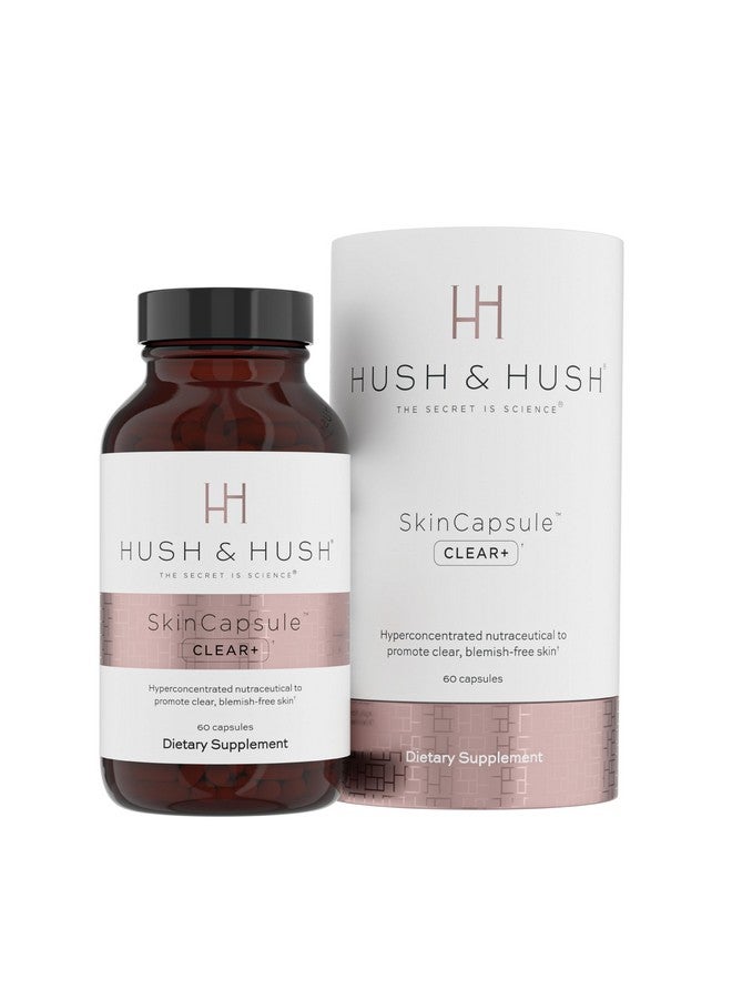 Hush & Hush Hush & Hush SkinCapsule™ Clear+, Skin Care Supplement, Vegan, Acne Treatment for face, Clean Nutraceuticals Supplements That Contains Vitamin A, Turmeric, Dandelion Root, Zinc - 60 Capsules - Image 1