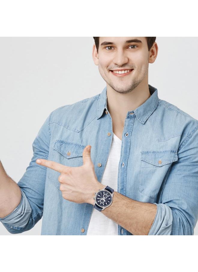 Lee Cooper LC07855.399 Men's Multi Function Display Watch & Leather Strap Blue