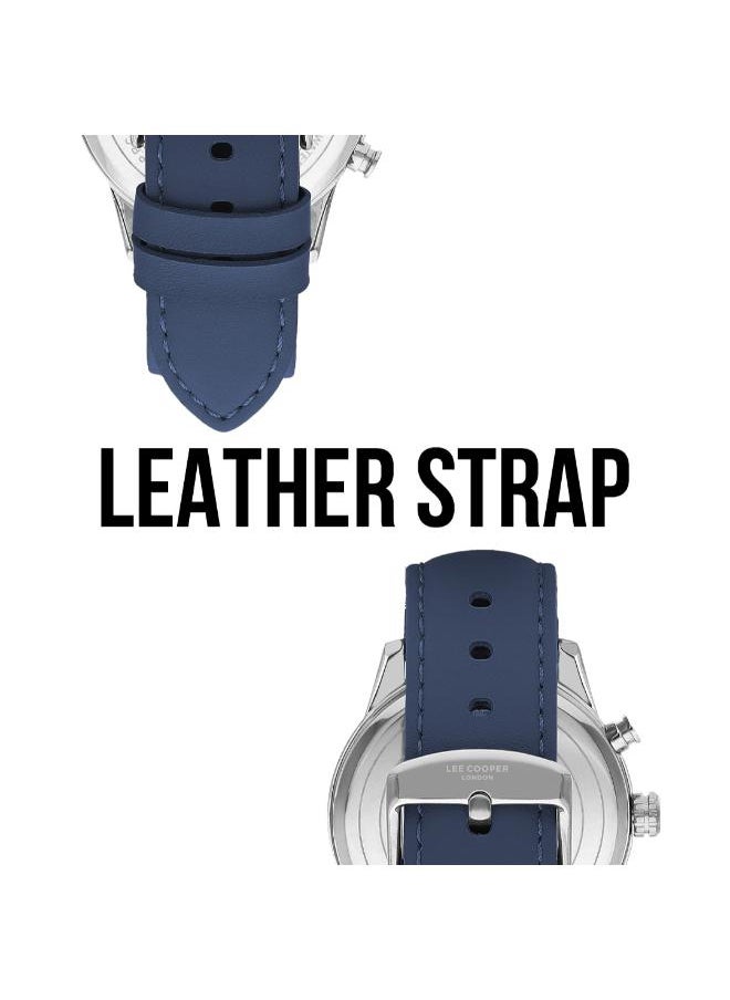 Lee Cooper LC07855.399 Men's Multi Function Display Watch & Leather Strap Blue