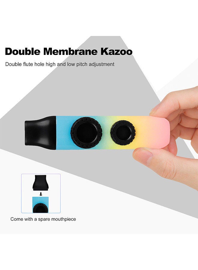 Generic Flute Double Flute Hole Kazoo Dual Flute Holes Replaceable Blowing Nozzle 10pcs Membrane Musical Instrument Ukulele Guitar Partner Musical Instrument for Child Adult Beginner  - Image 4