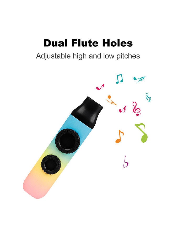 Generic Flute Double Flute Hole Kazoo Dual Flute Holes Replaceable Blowing Nozzle 10pcs Membrane Musical Instrument Ukulele Guitar Partner Musical Instrument for Child Adult Beginner  - Image 5
