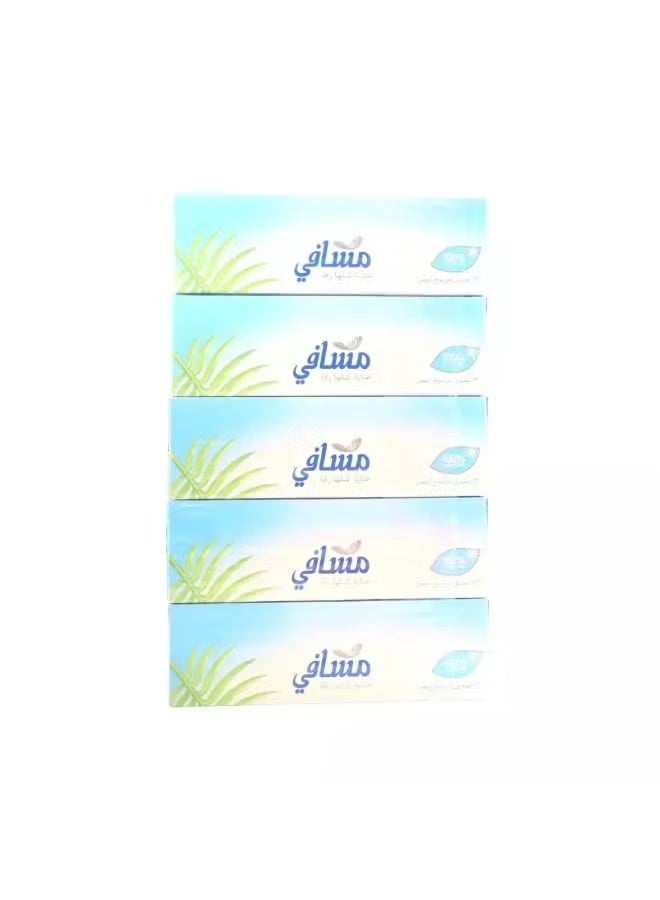 Masafi Pure Soft Tissues, White Tissue 130 X 2 Ply, Pack of 5 - Image 1