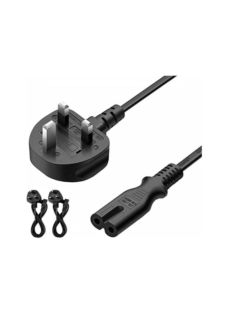 Generic - (2Pcs)-5Meter) Power Cable 3 Pin IEC/C7/UK Mains Plug to Figure 8 Connector Socket Power Cord Leads For Samsung/LG/TCL/Sony/TV/PS5/PS4/PS3/PC/Monitors Computer Printer Camera Home Audio Etc - Image 1