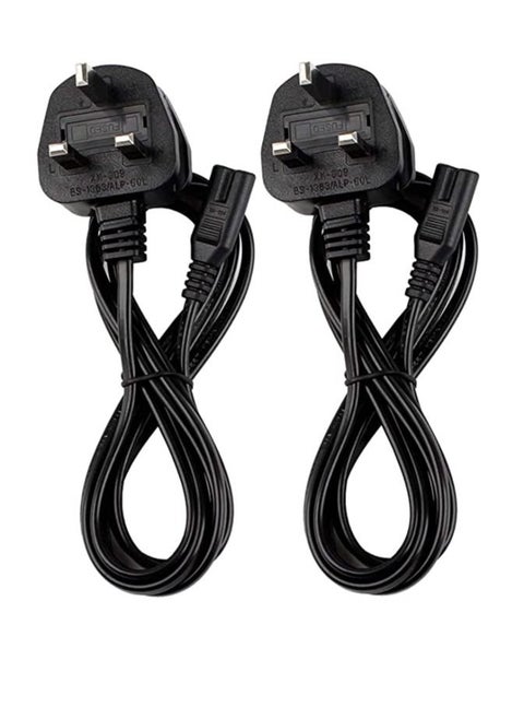 (2Pcs)-5Meter) Power Cable 3 Pin IEC/C7/UK Mains Plug to Figure 8 Connector Socket Power Cord Leads For Samsung/LG/TCL/Sony/TV/PS5/PS4/PS3/PC/Monitors Computer Printer Camera Home Audio Etc