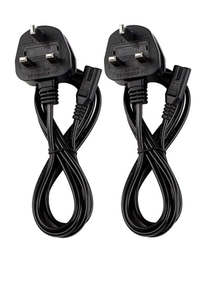 Generic - (2Pcs)-5Meter) Power Cable 3 Pin IEC/C7/UK Mains Plug to Figure 8 Connector Socket Power Cord Leads For Samsung/LG/TCL/Sony/TV/PS5/PS4/PS3/PC/Monitors Computer Printer Camera Home Audio Etc - Image 1