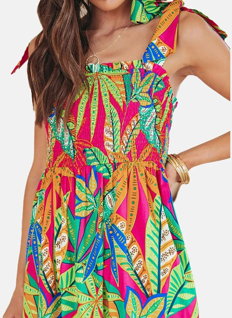 YUNIQEE Tropical Print Maxi Dress