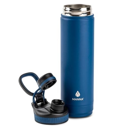 Manna Saratoga Double-wall Insulated Stainless Steel Bottle - 26 OZ - Powder Coated Indigo - Image 2