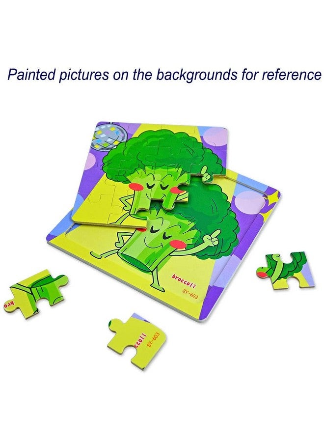 فنبلاست ألغاز الصور المقطوعة من فن بلاست للأطفال - ألغاز الصور المقطوعة الخشبية للخضراوات للأطفال، ألغاز تعليمية وتعليمية للأولاد والبنات (مجموعة من 12 قطعة: متعددة الألوان) - Image 4