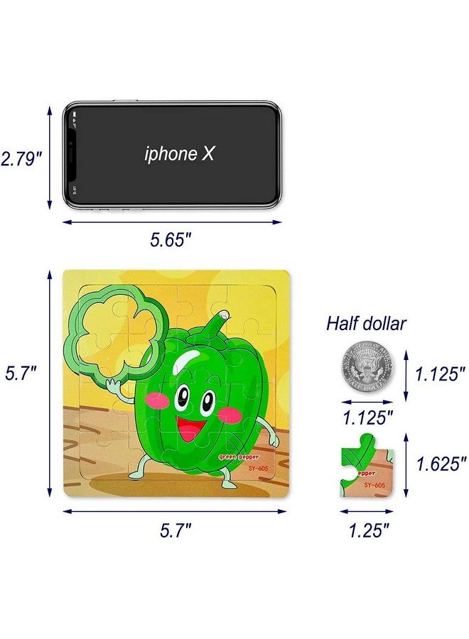 فنبلاست ألغاز الصور المقطوعة من فن بلاست للأطفال - ألغاز الصور المقطوعة الخشبية للخضراوات للأطفال، ألغاز تعليمية وتعليمية للأولاد والبنات (مجموعة من 12 قطعة: متعددة الألوان) - Image 5