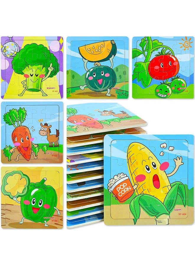 فنبلاست ألغاز الصور المقطوعة من فن بلاست للأطفال - ألغاز الصور المقطوعة الخشبية للخضراوات للأطفال، ألغاز تعليمية وتعليمية للأولاد والبنات (مجموعة من 12 قطعة: متعددة الألوان) - Image 1