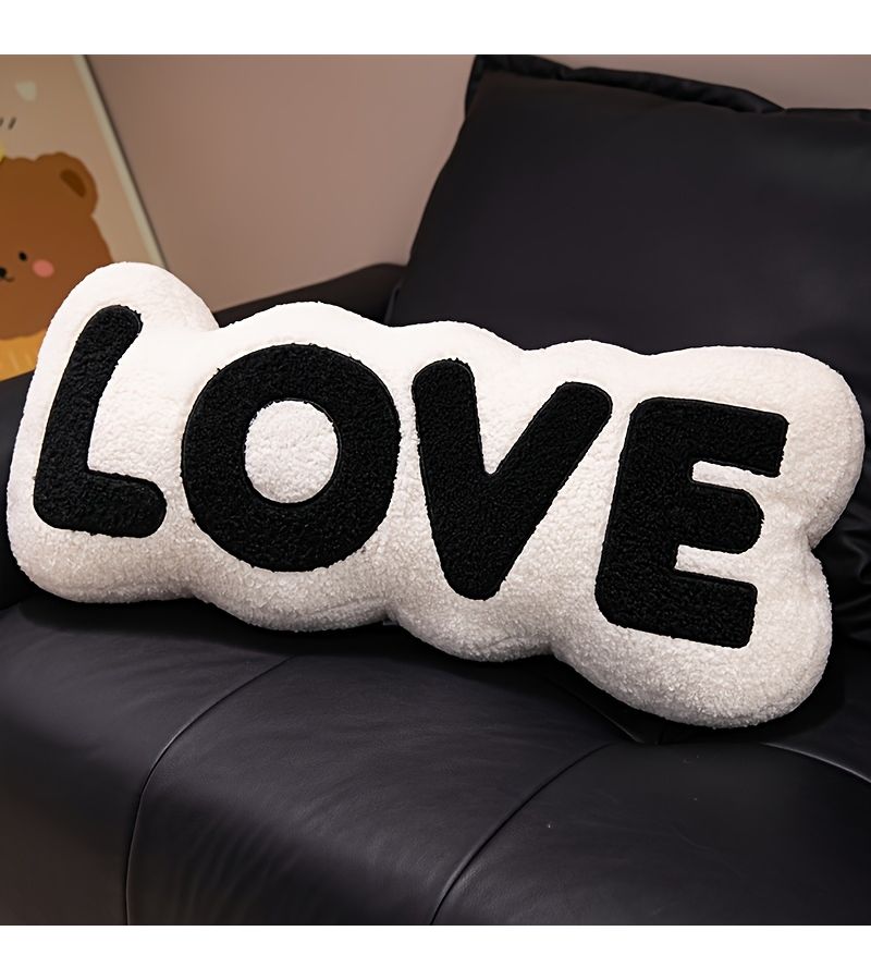 Love Pillow Super Soft Cozy Long Body Pillow 27.56 inch White Couples Gift Anniversary Wedding Engagement Valentines Day Quote Pillow Home Decor - Image 1