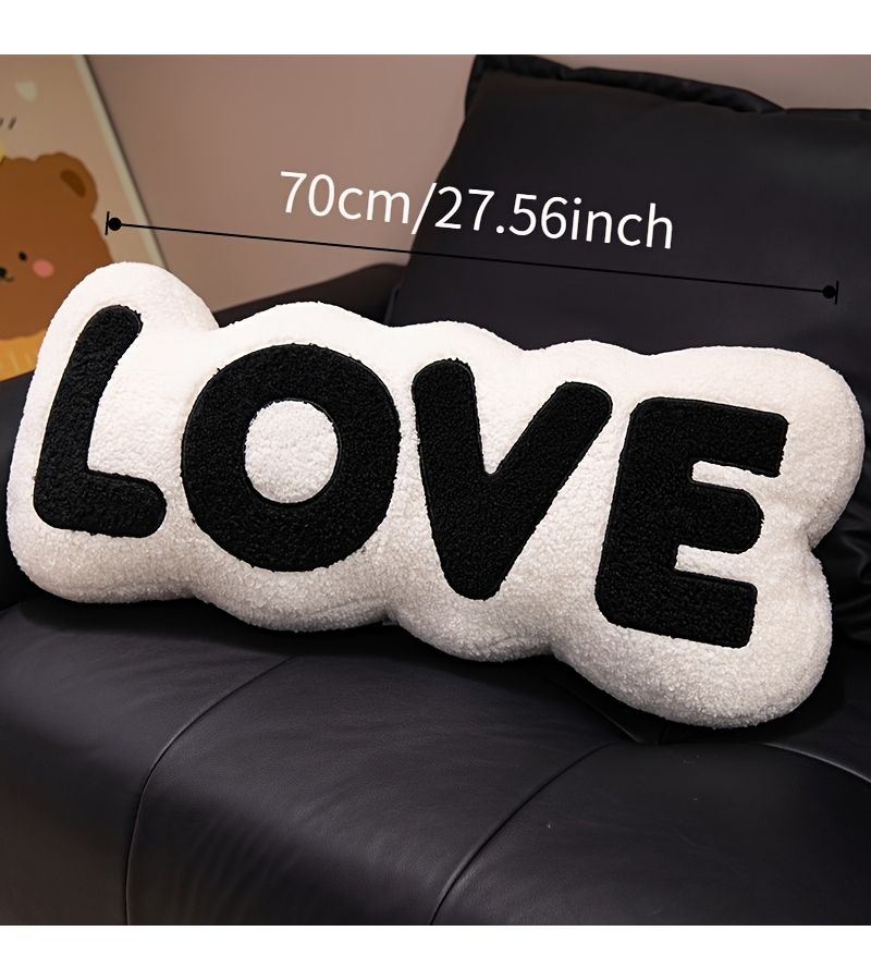 Love Pillow Super Soft Cozy Long Body Pillow 27.56 inch White Couples Gift Anniversary Wedding Engagement Valentines Day Quote Pillow Home Decor - Image 3