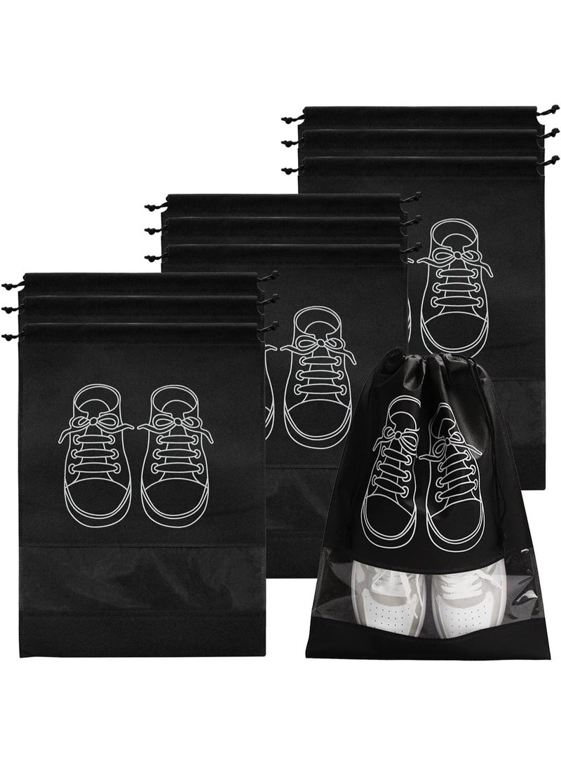 6 pcs Large Shoe Storage Bags with Drawstring, Dustproof & Waterproof with Transparent Window, Fabric Shoe Organizers for Travel and Daily Use, Multi-Color Packing Bags for Sneakers, Shoes & Trainers, Set of 6  for Men and Women - Image 3