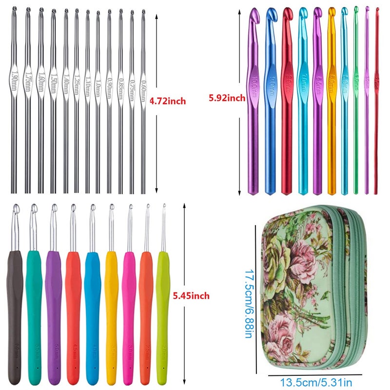 Weabetfu 102pcs Crochet Hooks Set Crochet Hook Kit with Case Ergonomic Crochet Needles for Arthritic Hands and Crochet Accessories Complete Crochet Set for Beginners & Experieced Crochet Lovers - Image 4