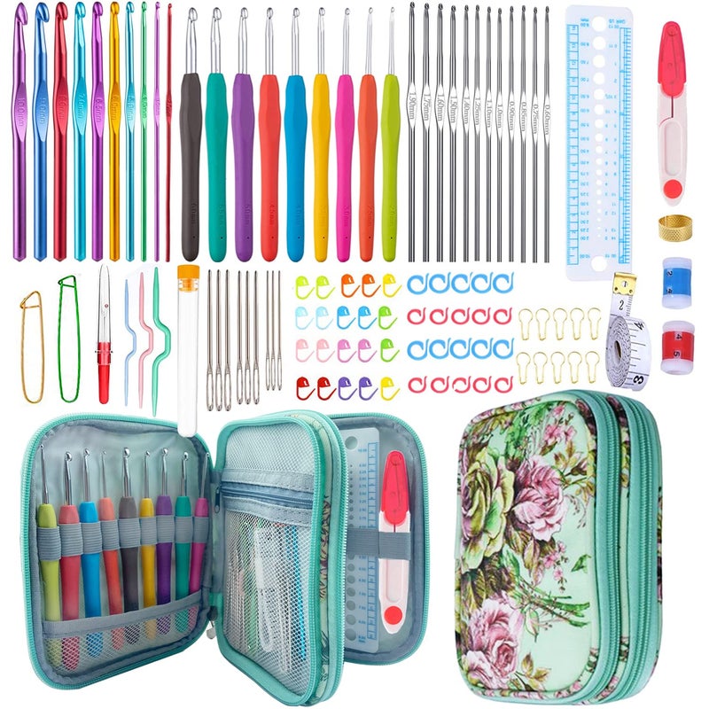 Weabetfu 102pcs Crochet Hooks Set Crochet Hook Kit with Case Ergonomic Crochet Needles for Arthritic Hands and Crochet Accessories Complete Crochet Set for Beginners & Experieced Crochet Lovers - Image 1