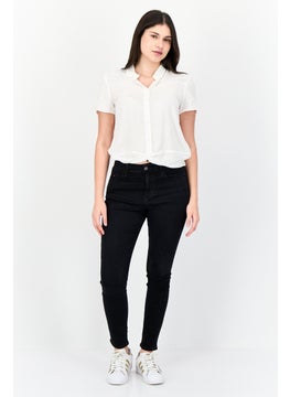 ESPRIT Women Skinny Fit Plain Stretchable Jeans, Black  - Image 4