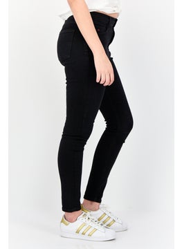 ESPRIT Women Skinny Fit Plain Stretchable Jeans, Black  - Image 3