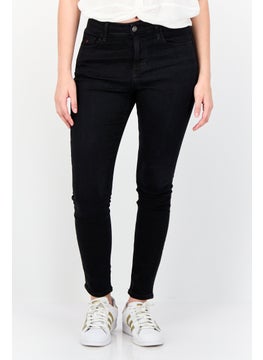 ESPRIT Women Skinny Fit Plain Stretchable Jeans, Black  - Image 1