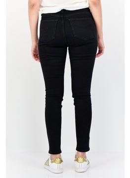 ESPRIT Women Skinny Fit Plain Stretchable Jeans, Black  - Image 2