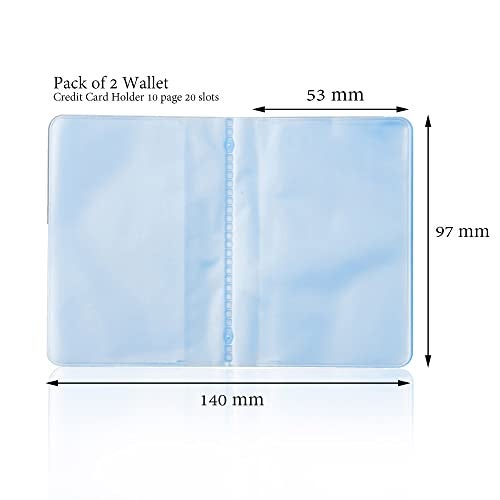 Lxnoap Plastic Wallet Insert Credit Card Holder Transparent (10 page 20 slots, 2 Pack) - Image 2