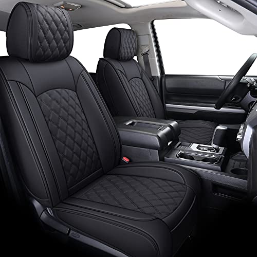 YIERTAI Tundra Seat Covers Compatible with Toyota Tundra 20082022 2023 2024 2025 Crewmax Double Cab SR5 Limited Platinum TRD Pro Tundrasine 1794 Edition Waterproof Leather5 PCS Full SetBlack