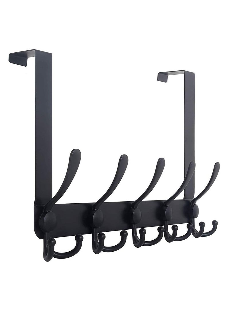Over Door Hooks Hanger,Door Hooks for Bedrooms,Stainless Steel Hooks Storage for Coat Hat(Over door hooks black)  - Image 1