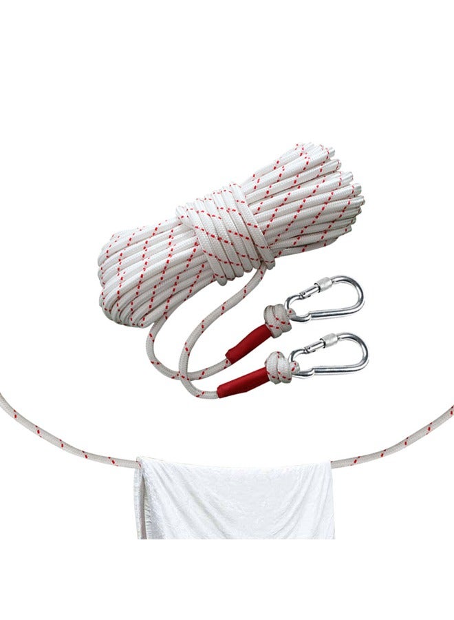 GUSGU Cotton Clothesline 15M Long Clothes Drying Rope Portable Travel Clothesline Adjustable for Indoor Outdoor Laundry Clothesline, Perfect Windproof Clothes Line, Hanger for Camping Travel & Home Use - Image 1