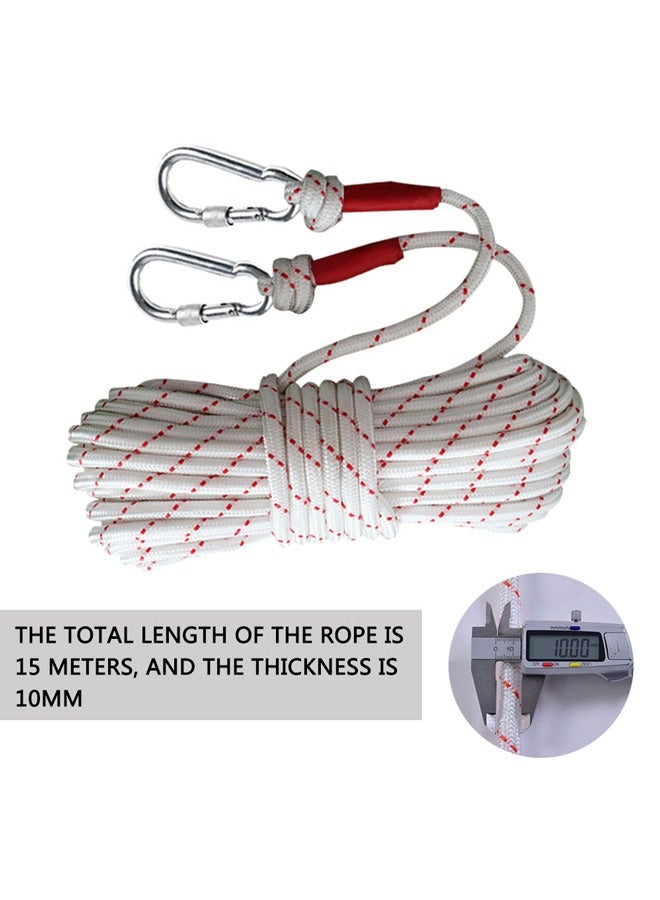 GUSGU Cotton Clothesline 15M Long Clothes Drying Rope Portable Travel Clothesline Adjustable for Indoor Outdoor Laundry Clothesline, Perfect Windproof Clothes Line, Hanger for Camping Travel & Home Use - Image 3